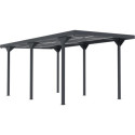 Carport toit plat en acier galvanisé anthracite 284x546cm - X-METAL