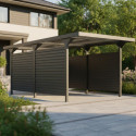 Seitenwände aus 0,4mm verzinktem Stahl für Flachdach-Carport - X-METAL
