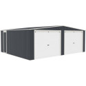 Garage double 637x513cm en acier galvanisé gris anthracite avec portes enroulables - X-METAL
