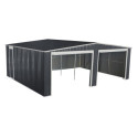 Garage double 637x513cm en acier galvanisé gris anthracite avec portes enroulables - X-METAL