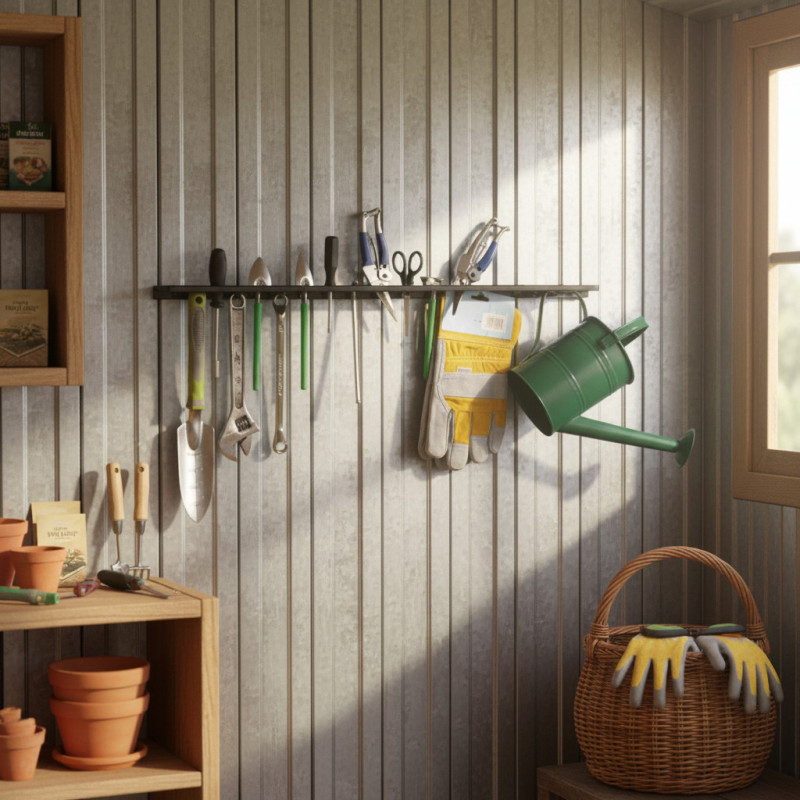 Etagère de rangement métallique perforée pour outils 70x5,6cm - X-METAL 