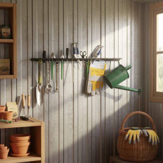 Etagère de rangement métallique perforée pour outils 70x5,6cm - X-METAL 