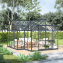 Serre de jardin Orangerie B 12m² anthracite en verre trempé 4mm + embase Green Protect