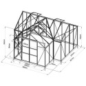 Serre de jardin Orangerie B 12m² anthracite en verre trempé 4mm + embase Green Protect