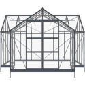Serre de jardin Orangerie B 12m² anthracite en verre trempé 4mm + embase Green Protect