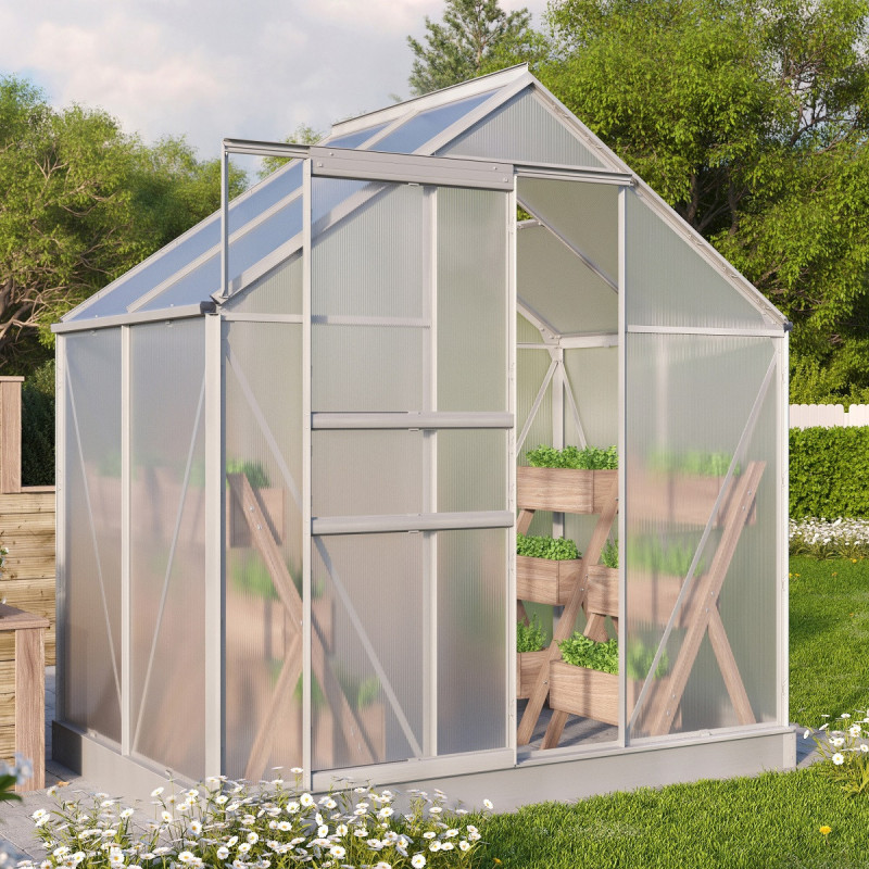 Serre de jardin Comet 2,5m² en aluminium anodisé et polycarbonate 4mm - Vitavia