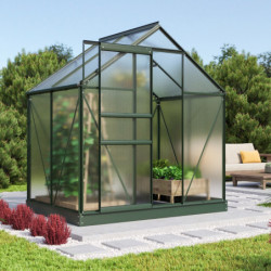 Serre de jardin Comet 2,5m² en aluminium émeraude et polycarbonate 4mm - Vitavia