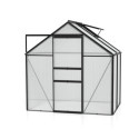 Serre de jardin Comet 2,5m² en aluminium noir et polycarbonate 4mm - Vitavia