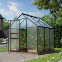 Serre de jardin Comet 3,8m² en aluminium noir et polycarbonate 4mm - Vitavia