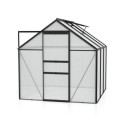 Serre de jardin Comet 3,8m² en aluminium noir et polycarbonate 4mm - Vitavia
