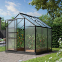 Serre de jardin Comet 3,8m² en aluminium noir et polycarbonate 4mm - Vitavia