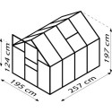 Serre de jardin Comet 5m² en aluminium émeraude et polycarbonate 4mm - Vitavia