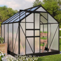 Serre de jardin Comet 5m² en aluminium noir et polycarbonate 4mm - Vitavia