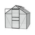 Serre de jardin Comet 5m² en aluminium noir et polycarbonate 4mm - Vitavia