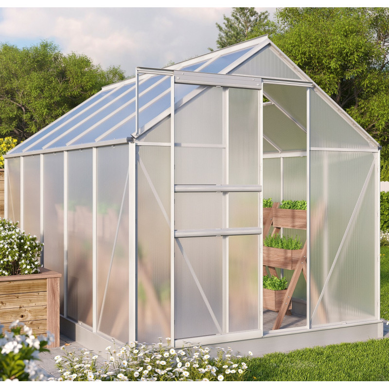 Serre de jardin Comet 6,2m² en aluminium anodisé et polycarbonate 4mm - Vitavia