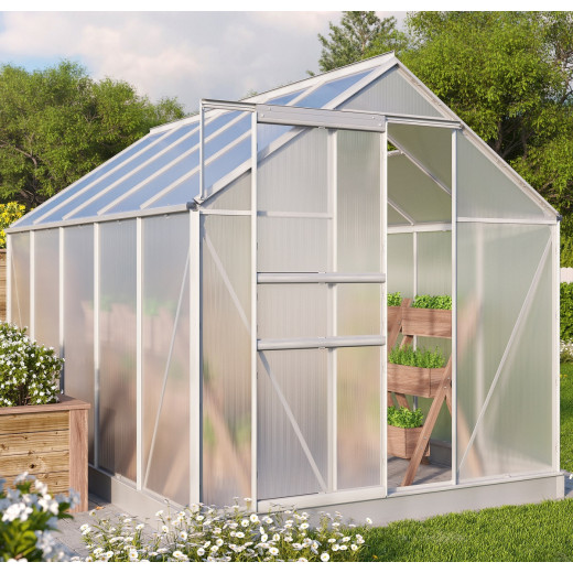 Serre de jardin Comet 6,2m² en aluminium anodisé et polycarbonate 4mm - Vitavia