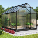 Serre de jardin Comet 6,2m² en aluminium noir et polycarbonate 4mm - Vitavia