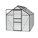 Serre de jardin Comet 6,2m² en aluminium noir et polycarbonate 4mm - Vitavia