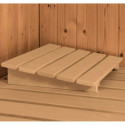 Sauna traditionnel d'angle LARIN poêle a contrôle intégré 3 à 4 places 68mm avec couronne et porte à économie d'énergie K ARIBU