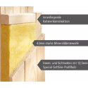 Sauna traditionnel d'angle LARIN poêle a contrôle intégré 3 à 4 places 68mm avec couronne et porte à économie d'énergie K ARIBU