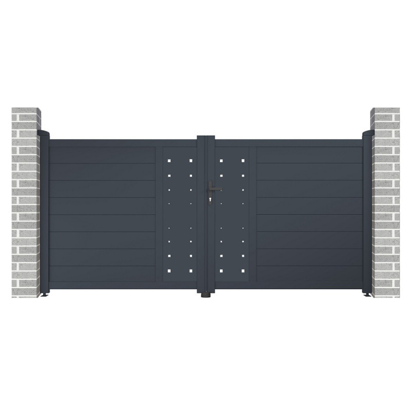 Portail battant en aluminium FANCY FILM 300x142cm - X-Metal
