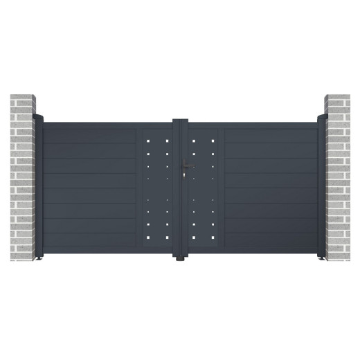 Portail battant en aluminium FANCY FILM 300x142cm - X-Metal