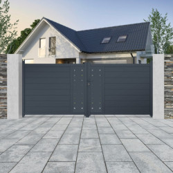 Portail battant en aluminium 350x142cm FANCY TIME - X-Metal