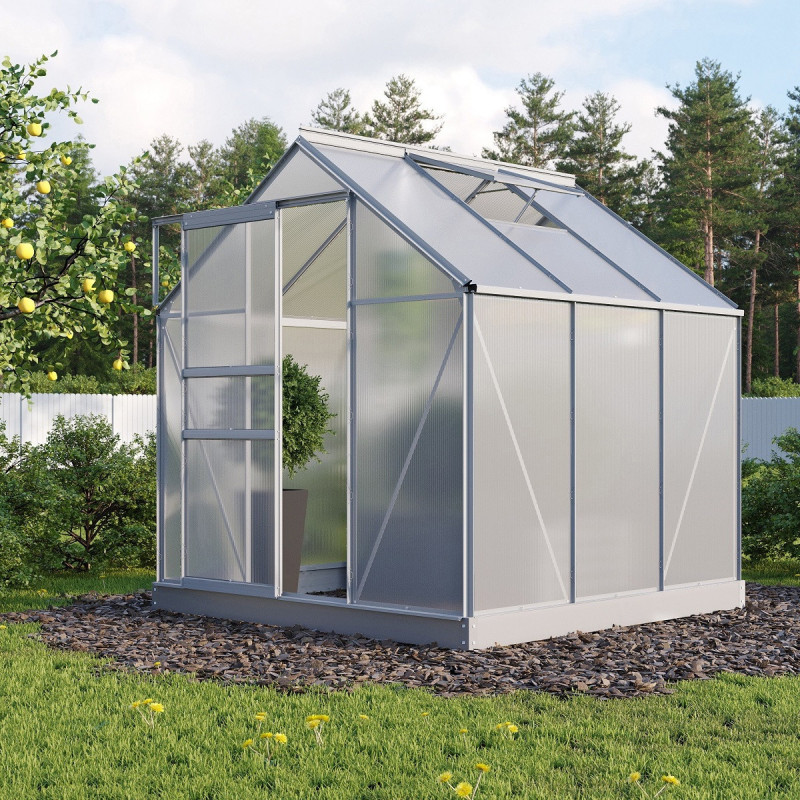 Serre de jardin Planet 3,8m² en aluminium anodisé et polycarbonate 6mm - Vitavia