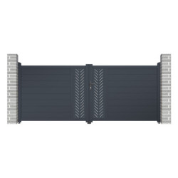 Portail battant en aluminium 350x142cm FANCY GROW - X-Metal