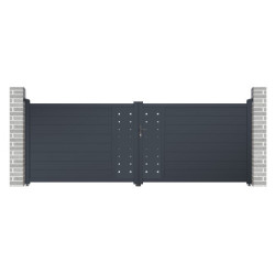 Portail battant en aluminium FANCY FILM 392x142cm - X-Metal