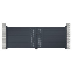 Portail battant en aluminium 392x142cm FANCY GROW - X-Metal