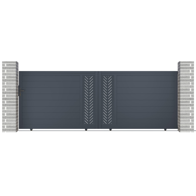 Portail coulissant en aluminium 392x142cm FANCY GROW - X-Metal