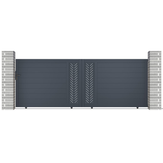 Portail coulissant en aluminium 392x142cm FANCY GROW - X-Metal