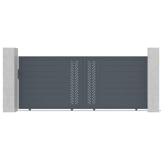 Portail coulissant en aluminium 350x142cm FANCY GROW - X-Metal