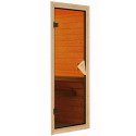 Sauna traditionnel d'angle LARIN - poêle avec contrôle intégré - avec porte classique KARIBU