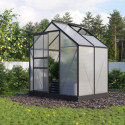 Serre de jardin Planet 2,5m² en aluminium noir et polycarbonate 6mm - Vitavia