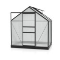 Serre de jardin Planet 2,5m² en aluminium noir et polycarbonate 6mm - Vitavia