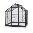 Serre de jardin Planet 3,8m² en aluminium noir et verre de sécurité 3mm - Vitavia