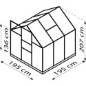 Serre de jardin Planet 3,8m² en aluminium noir et verre de sécurité 3mm - Vitavia