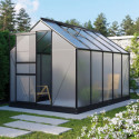 Serre de jardin Planet 6,2m² en aluminium noir et polycarbonate 6mm - Vitavia