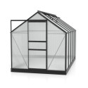 Serre de jardin Planet 6,2m² en aluminium noir et polycarbonate 6mm - Vitavia