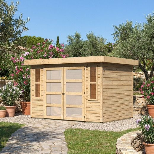 Karibu Abris de jardin en bois Bois massif Bois naturel 6.55m²