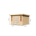 Karibu Abris de jardin en bois Bois massif Bois naturel 6.55m²