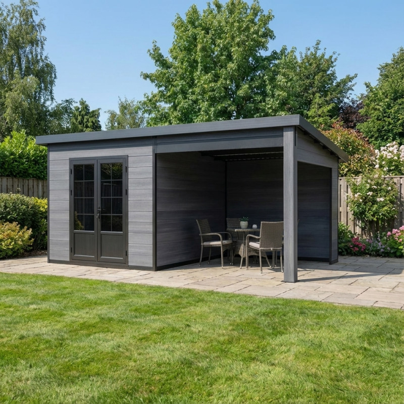 Woodlife Garden Abris de jardin en composite Composite Gris 15.66m²