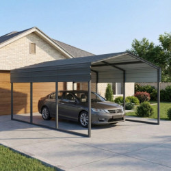 X-Metal Carport Acier Gris 13.75m²