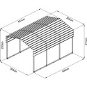 X-Metal Carport Acier Gris 13.75m²