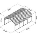 X-Metal Carport Acier Gris 22m²