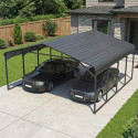 X-Metal Carport Acier Gris 38m²
