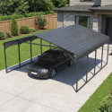 X-Metal Carport Acier Gris 38m²