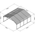 X-Metal Carport Acier Gris 38m²